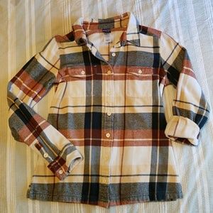 W Patagonia Fjord Flannel Creme/Navy/Burnt Orange